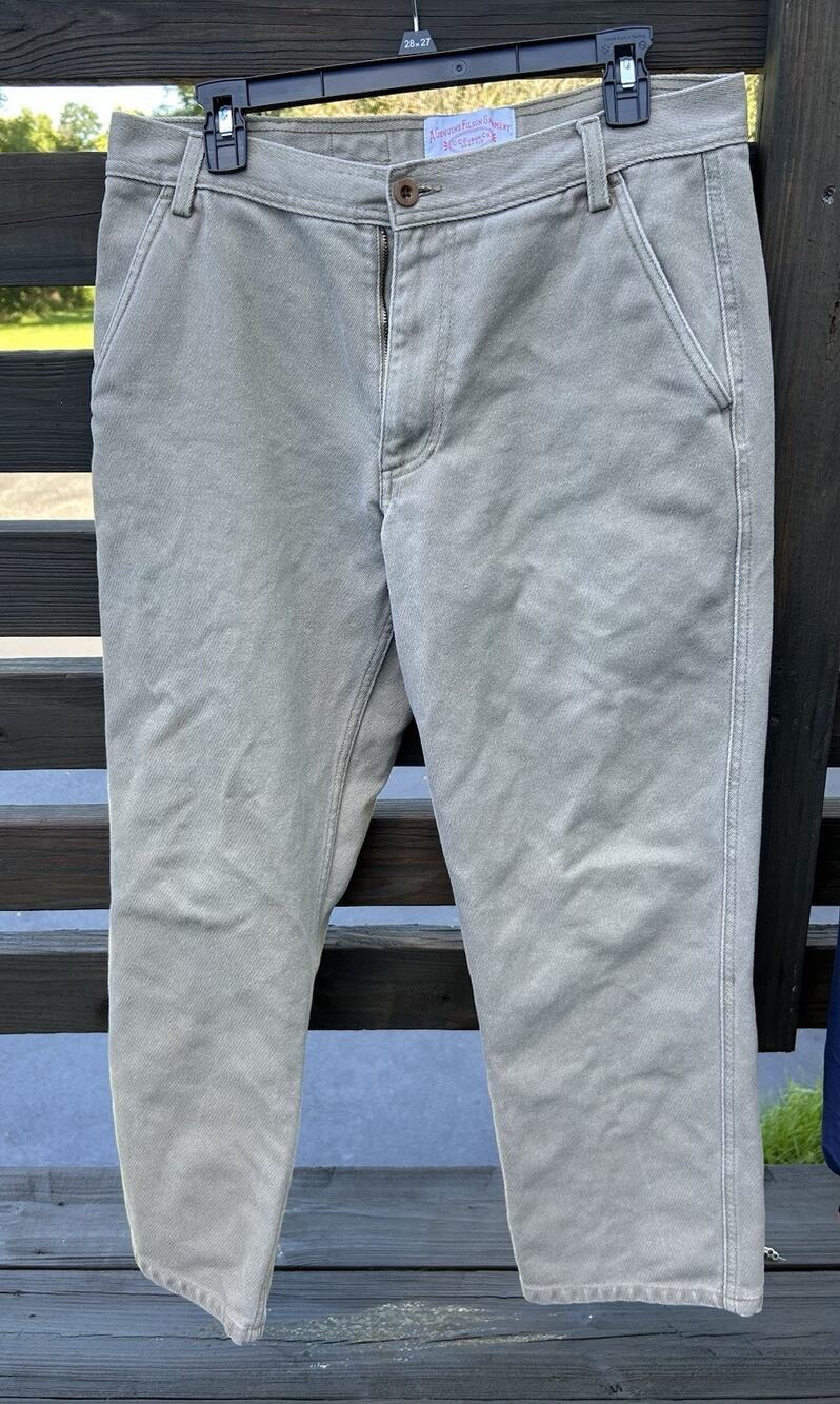 FILSON ANCHORAGE WORK PANTS GRAY KHAKI 34x27 KH 10176 EXC Condition